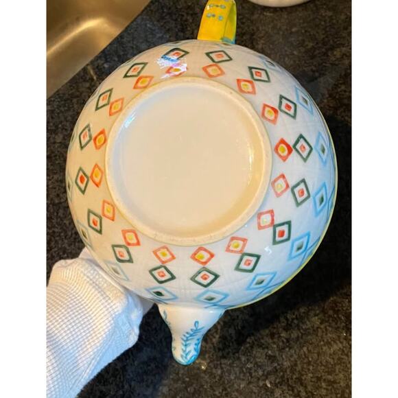 Anthropologie colorful ceramic tea pot - Picture 7 of 7